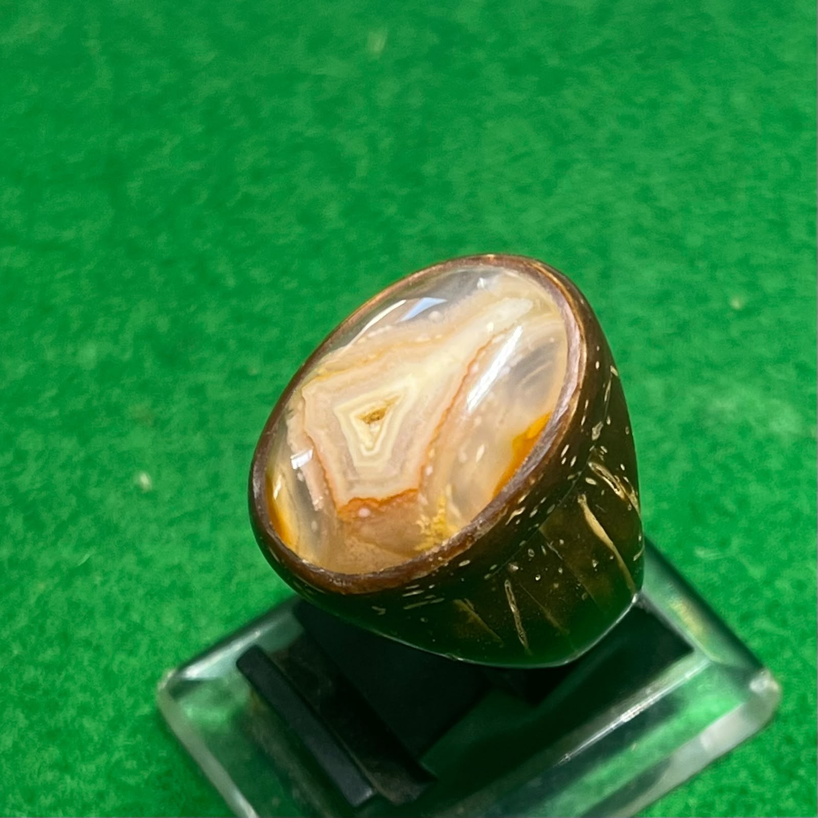Akik Sulaiman Motif Ring Batok Kelapa
