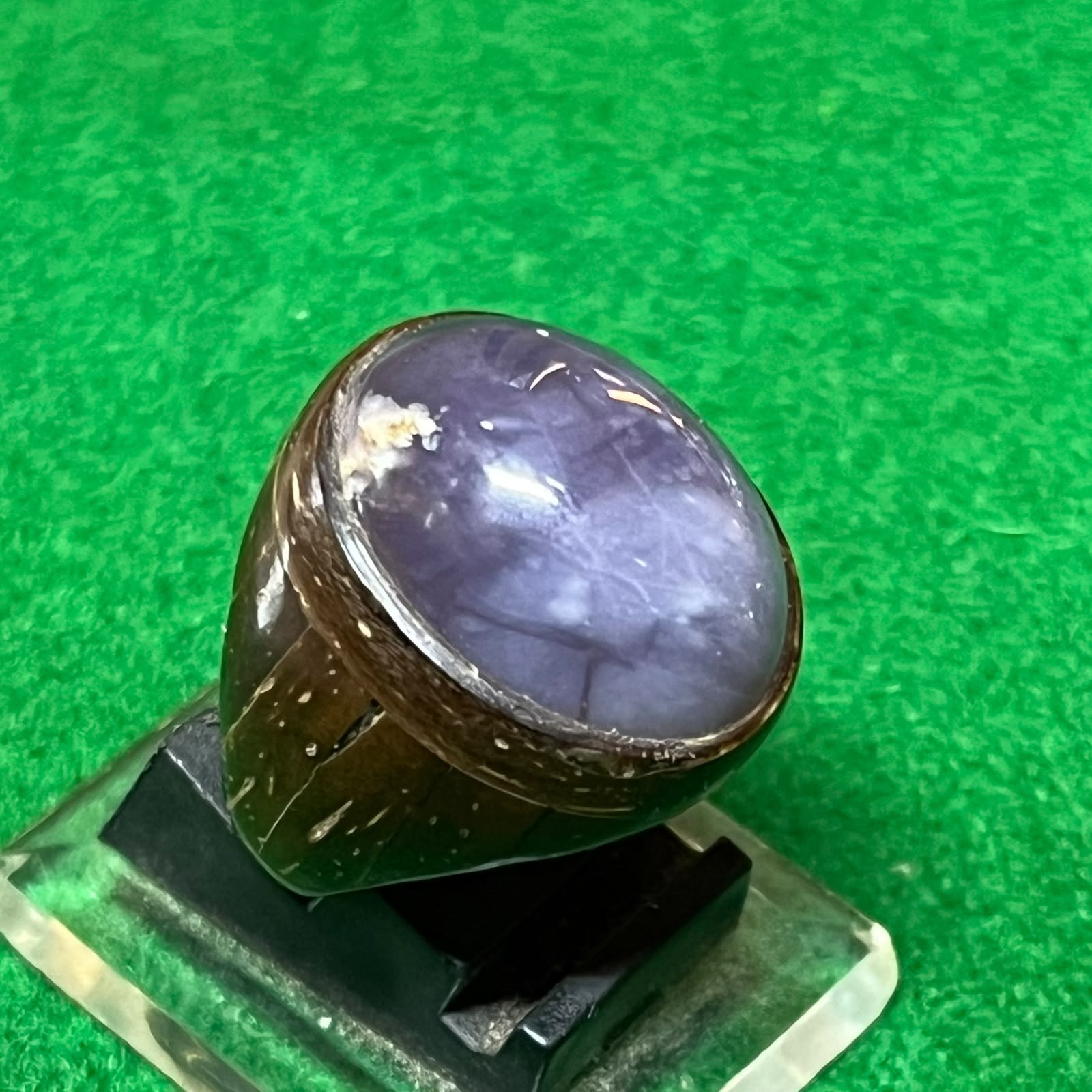 Batu Akik Lavender Ring Batok Kelapa