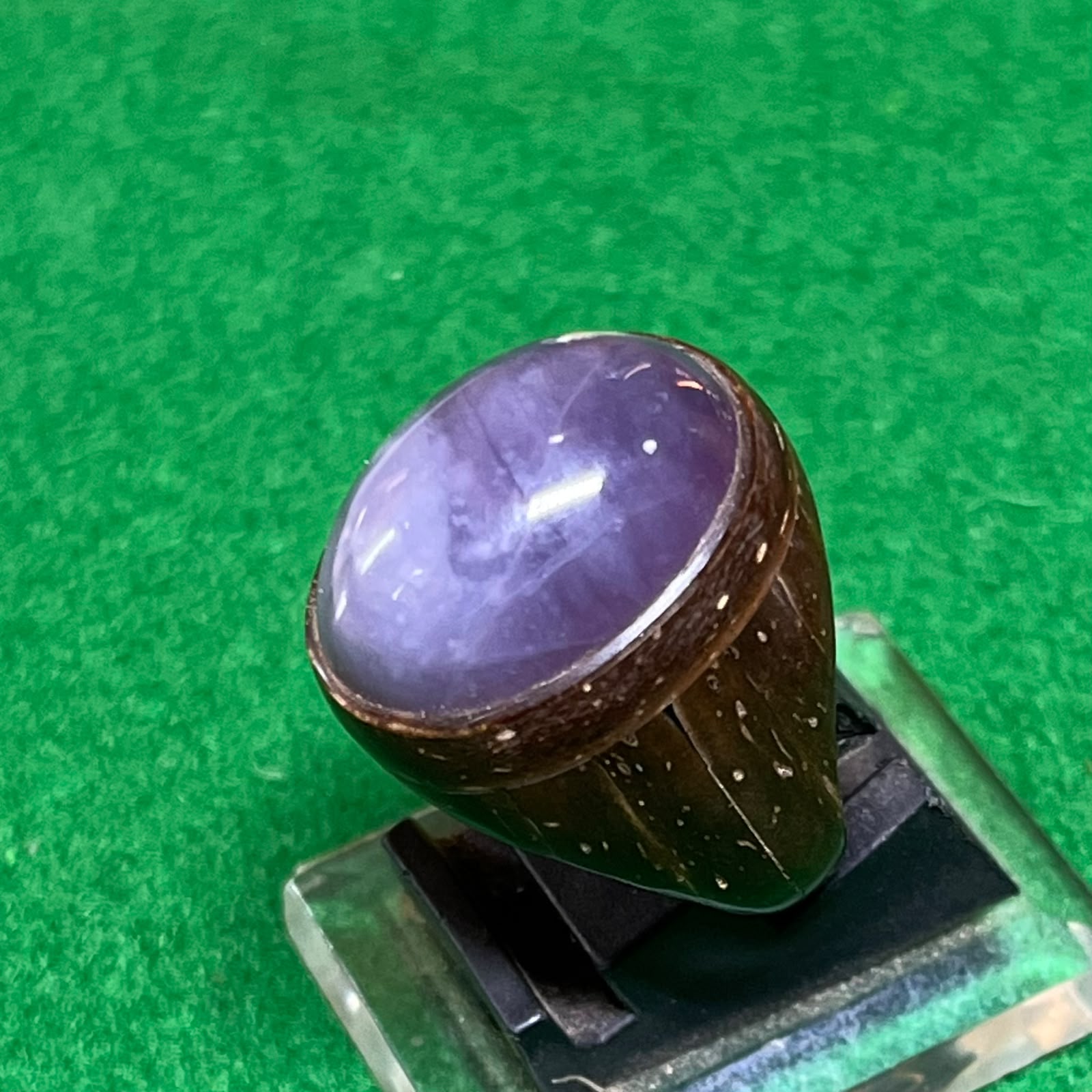 Batu Akik Lavender Ring Batok Kelapa