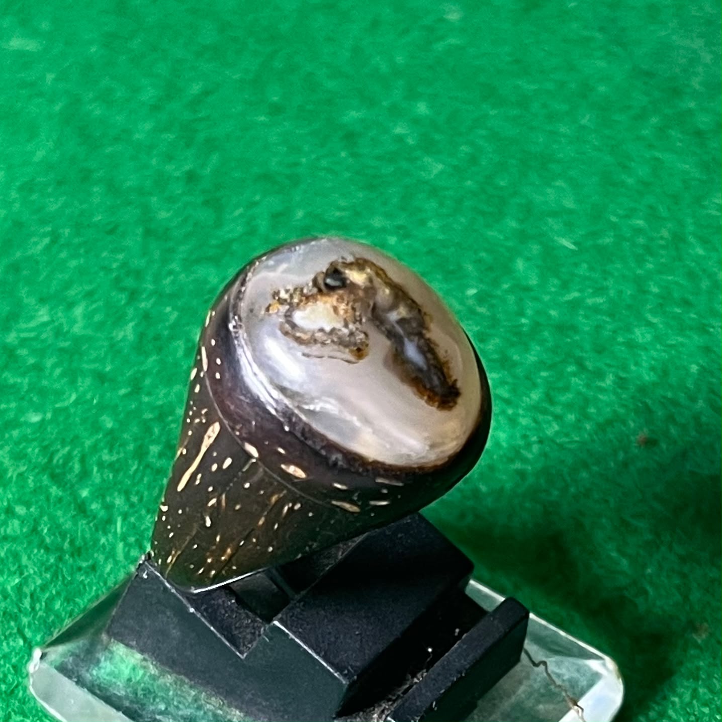 Batu Akik Motif Angka 7 Ring Batok Kelapa