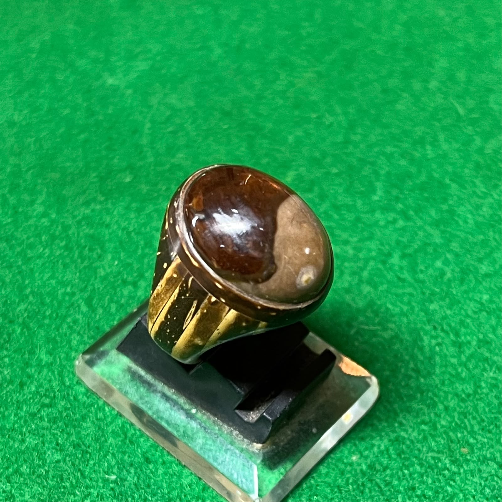 Batu Akik Motif Panorama Natural Ring Batok Kelapa