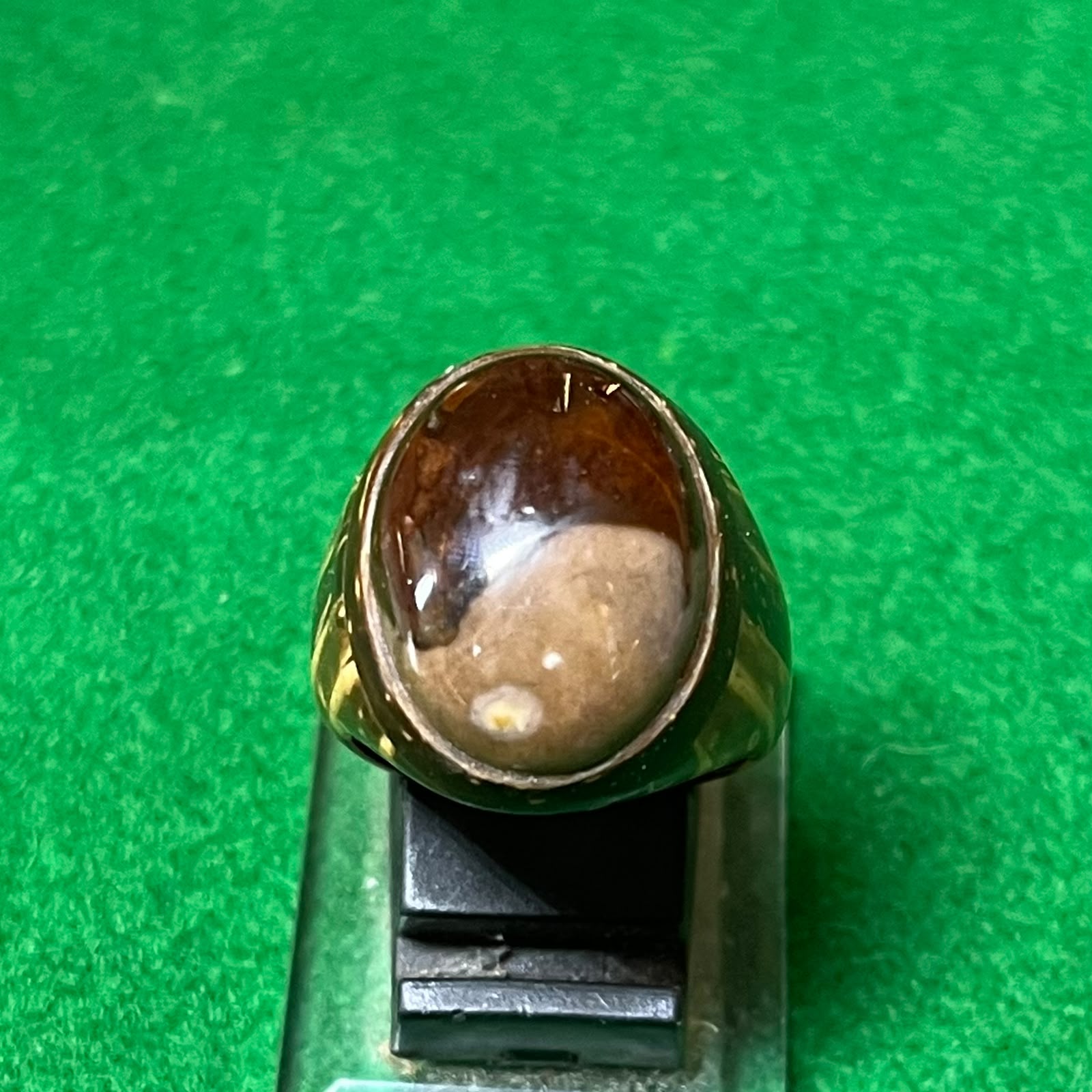 Batu Akik Motif Panorama Natural Ring Batok Kelapa