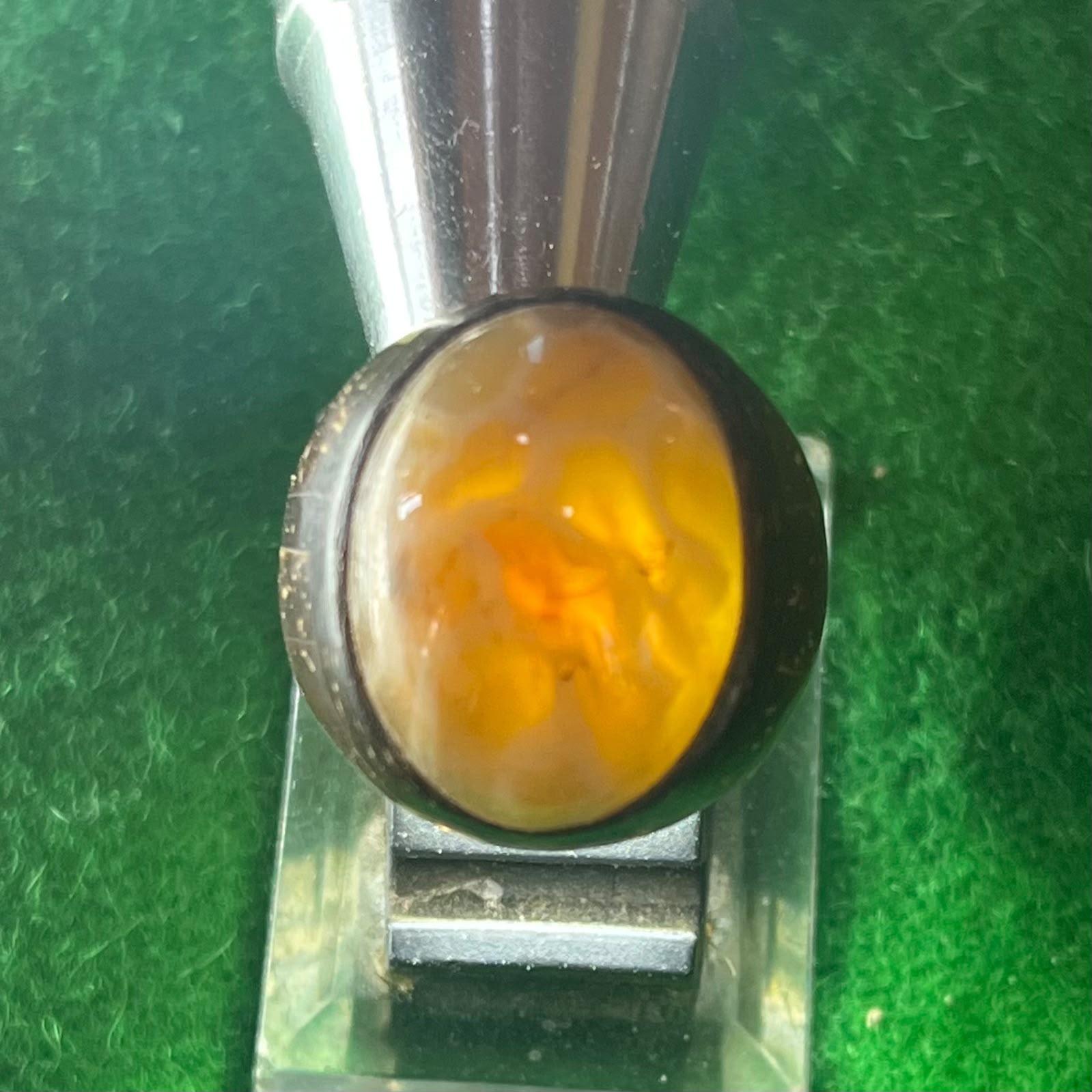 Batu Akik Motif Sarang Ring Batok Kelapa