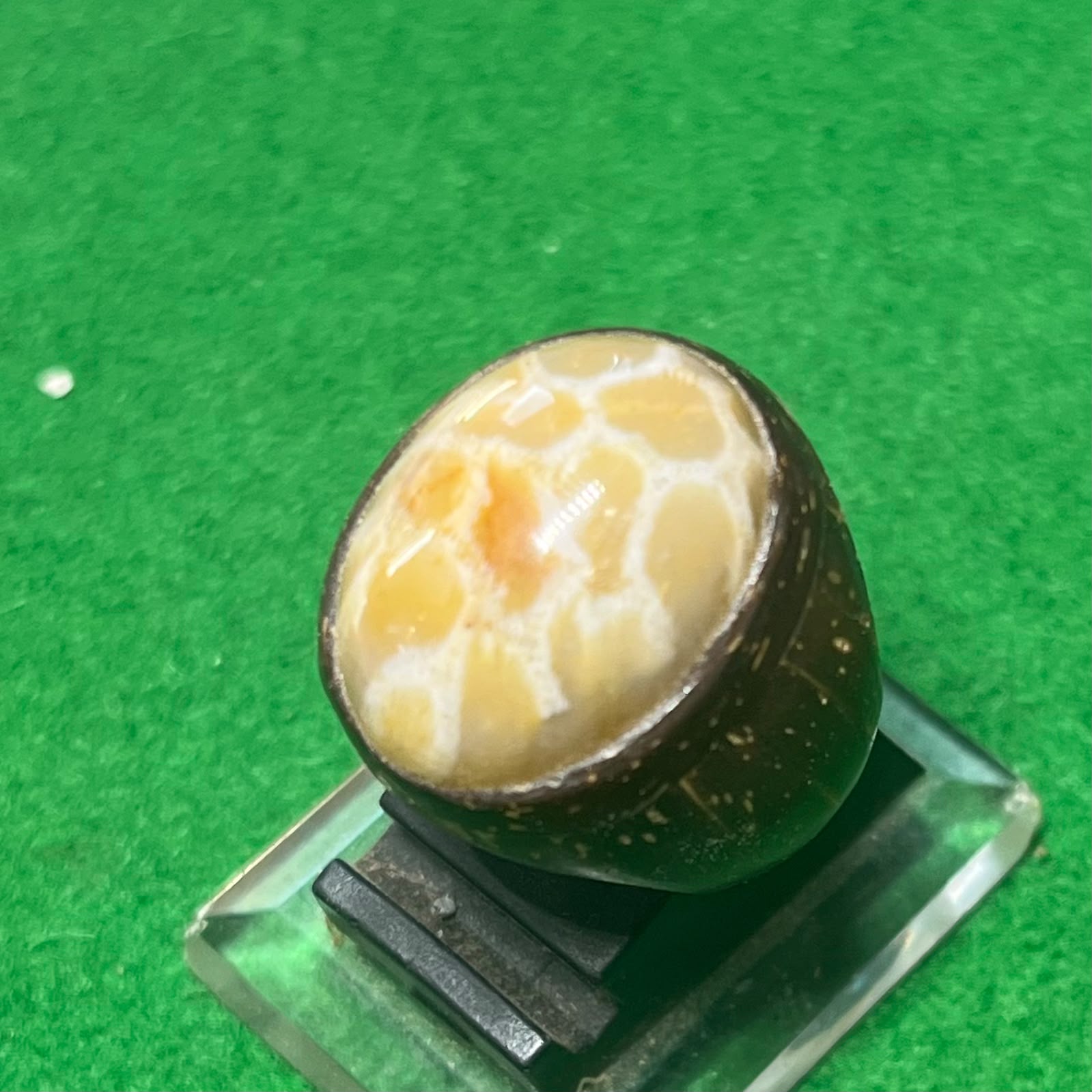 Batu Akik Motif Sarang Ring Batok Kelapa