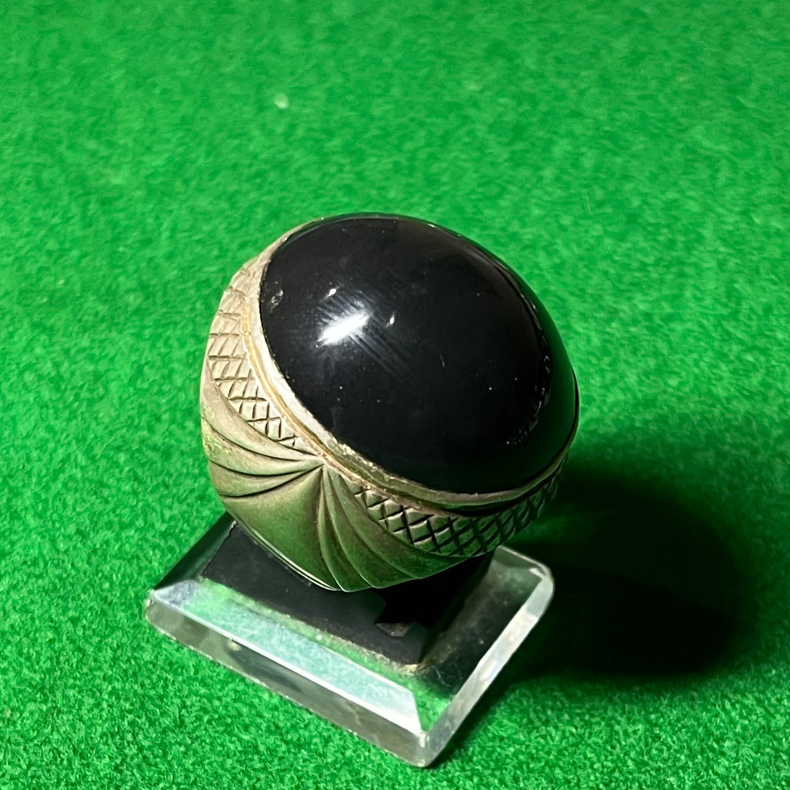 Batu Bacan Hitam Jumbo Ring Perak