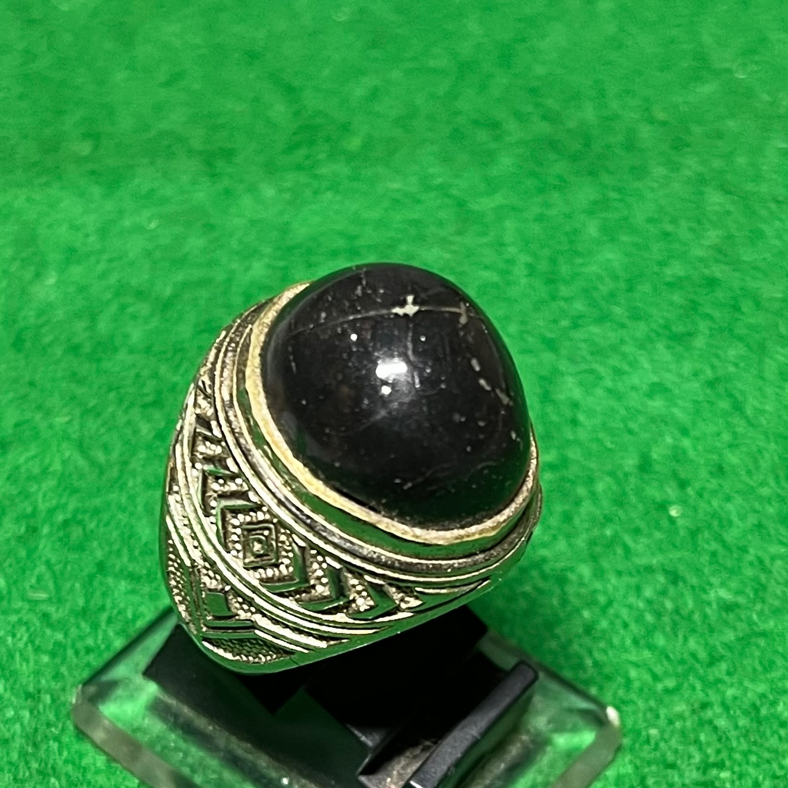 Batu Badar Besi Hitam Serat Perak