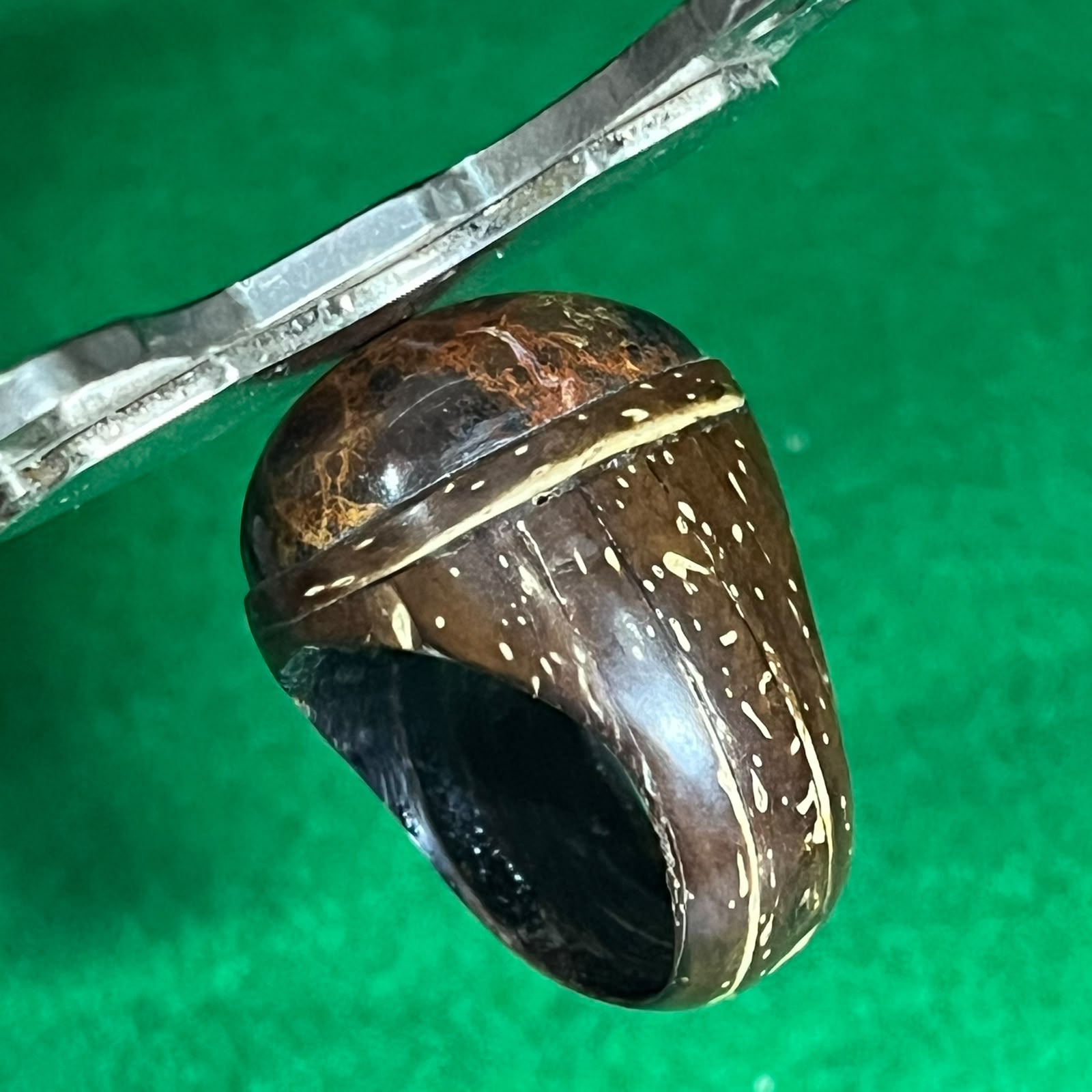 Batu Badar Besi Loreng Coklat Ring Batok Kelapa