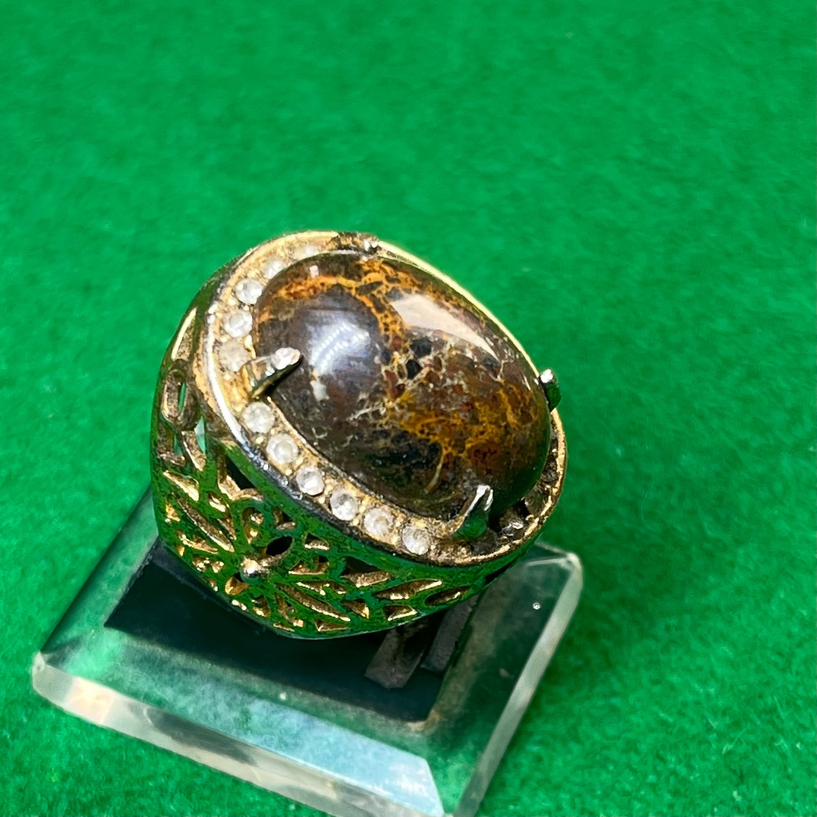 Batu Badar Besi Motif Sisik Naga Emas