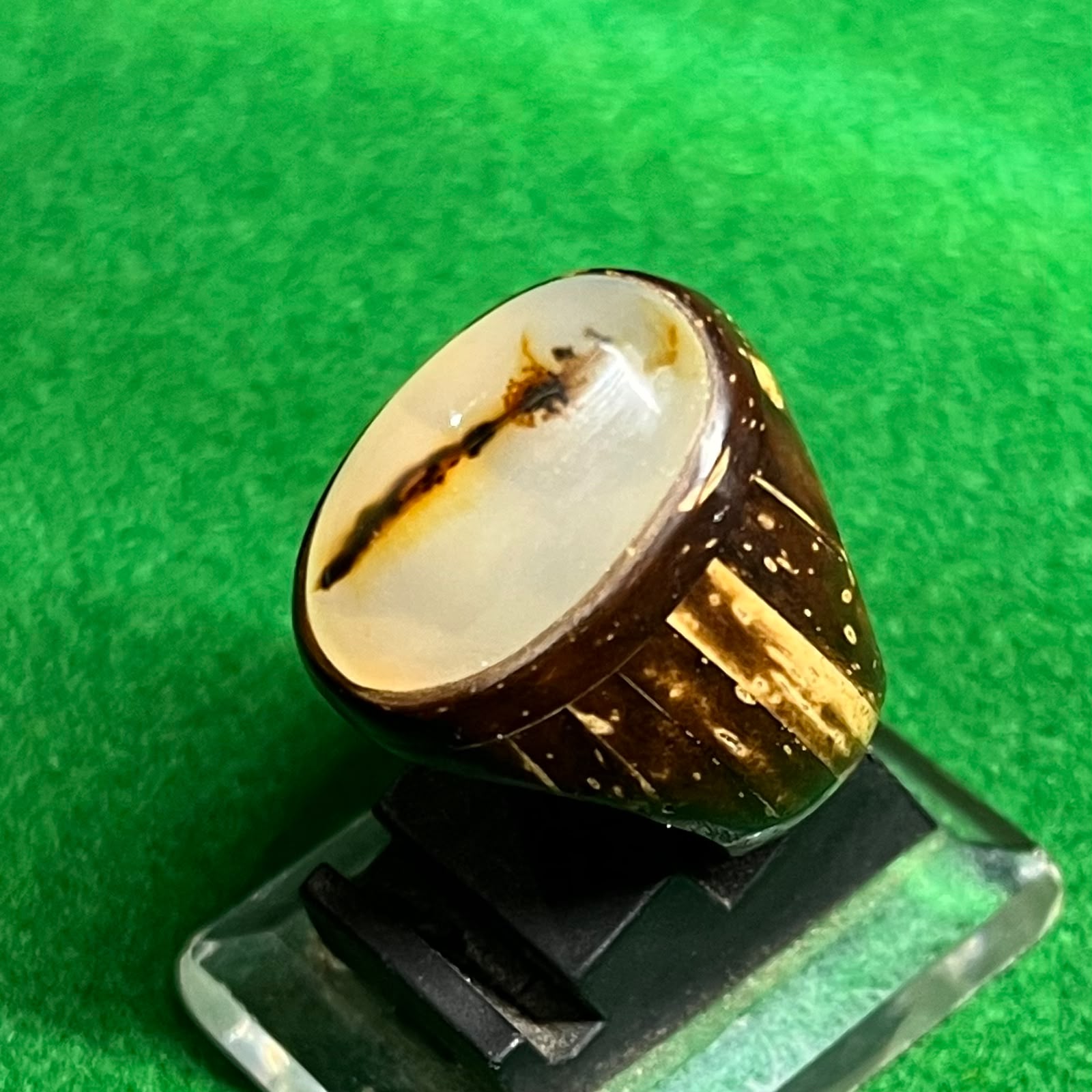 Batu Dendrit Motif Unik Ring Batok Kelapa