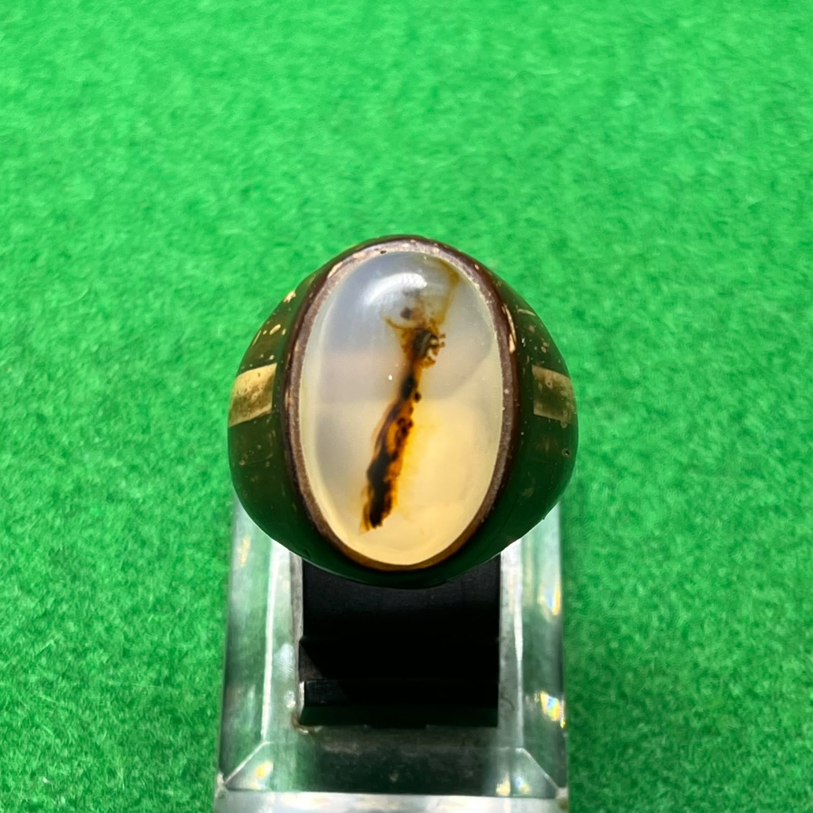 Batu Dendrit Motif Unik Ring Batok Kelapa