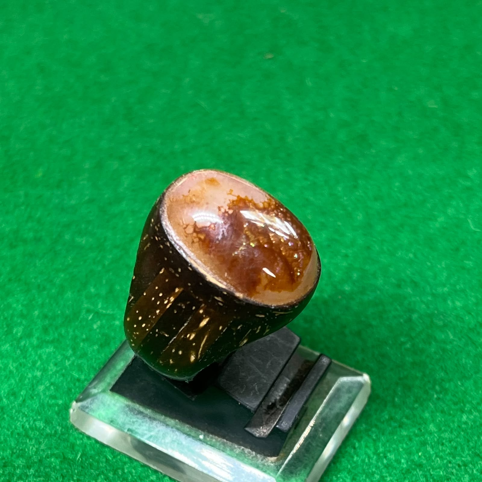 Batu Fire Agate Lawas Ring Batok Kelapa