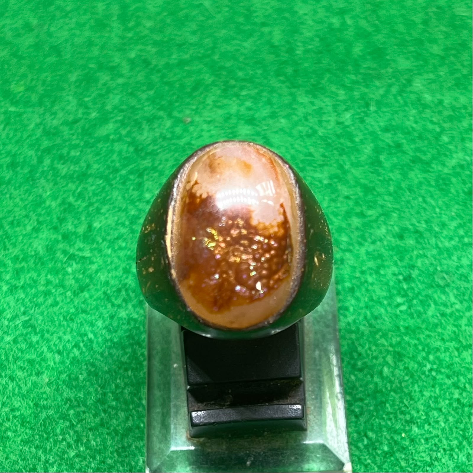 Batu Fire Agate Lawas Ring Batok Kelapa