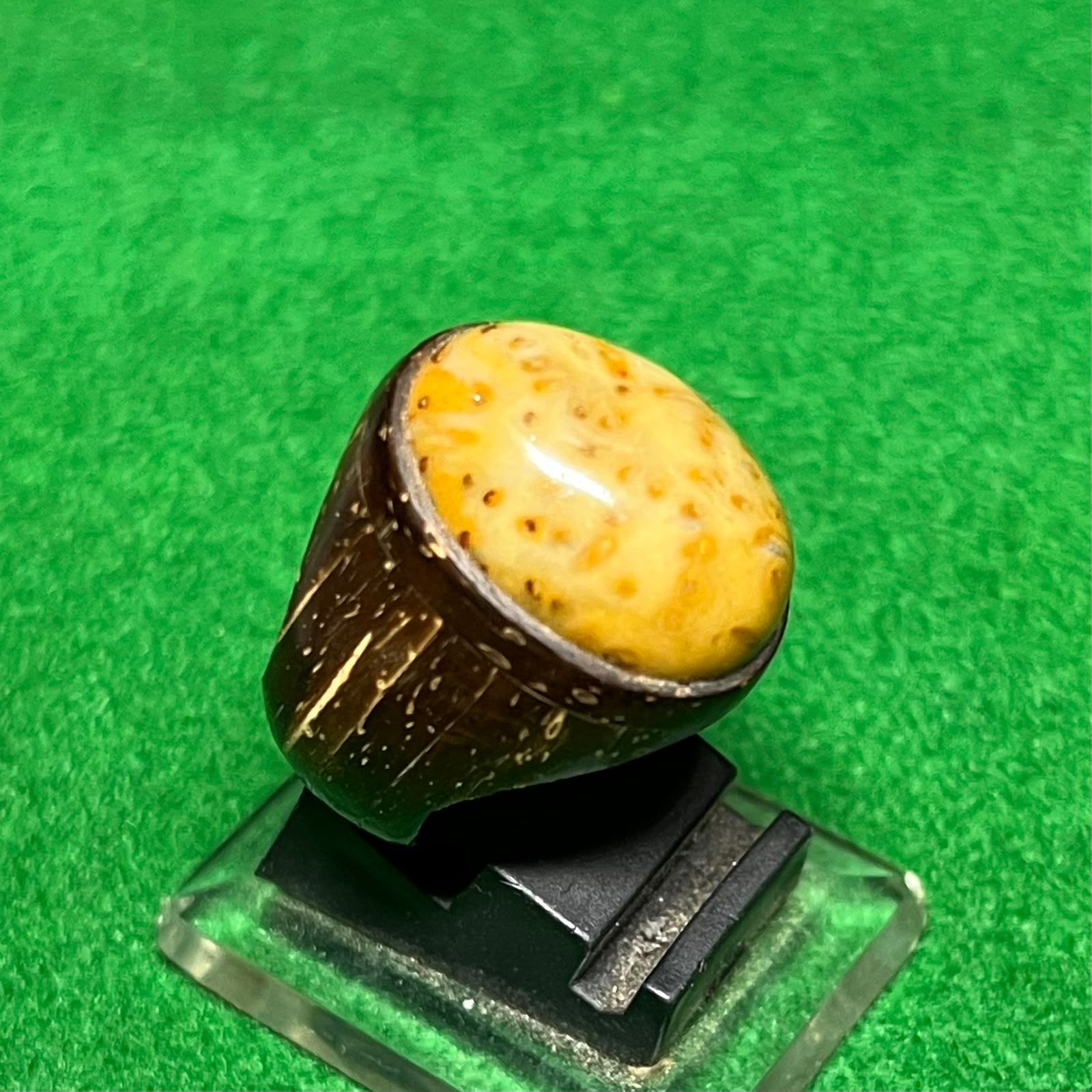 Batu Fosil Bambu Kuning Motif Macan Tutul