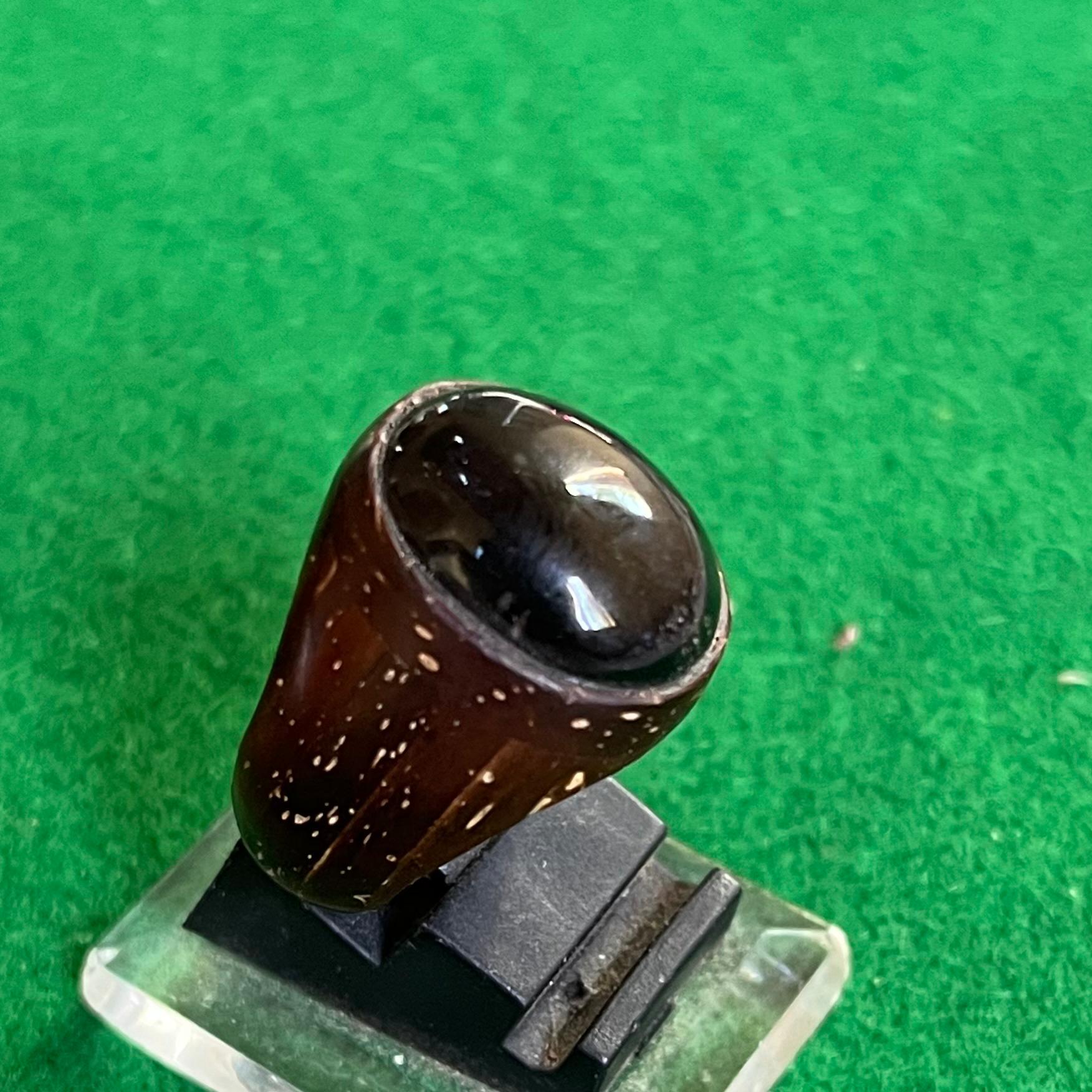 Batu Fosil Kelor Hitam Ring Batok Kelapa