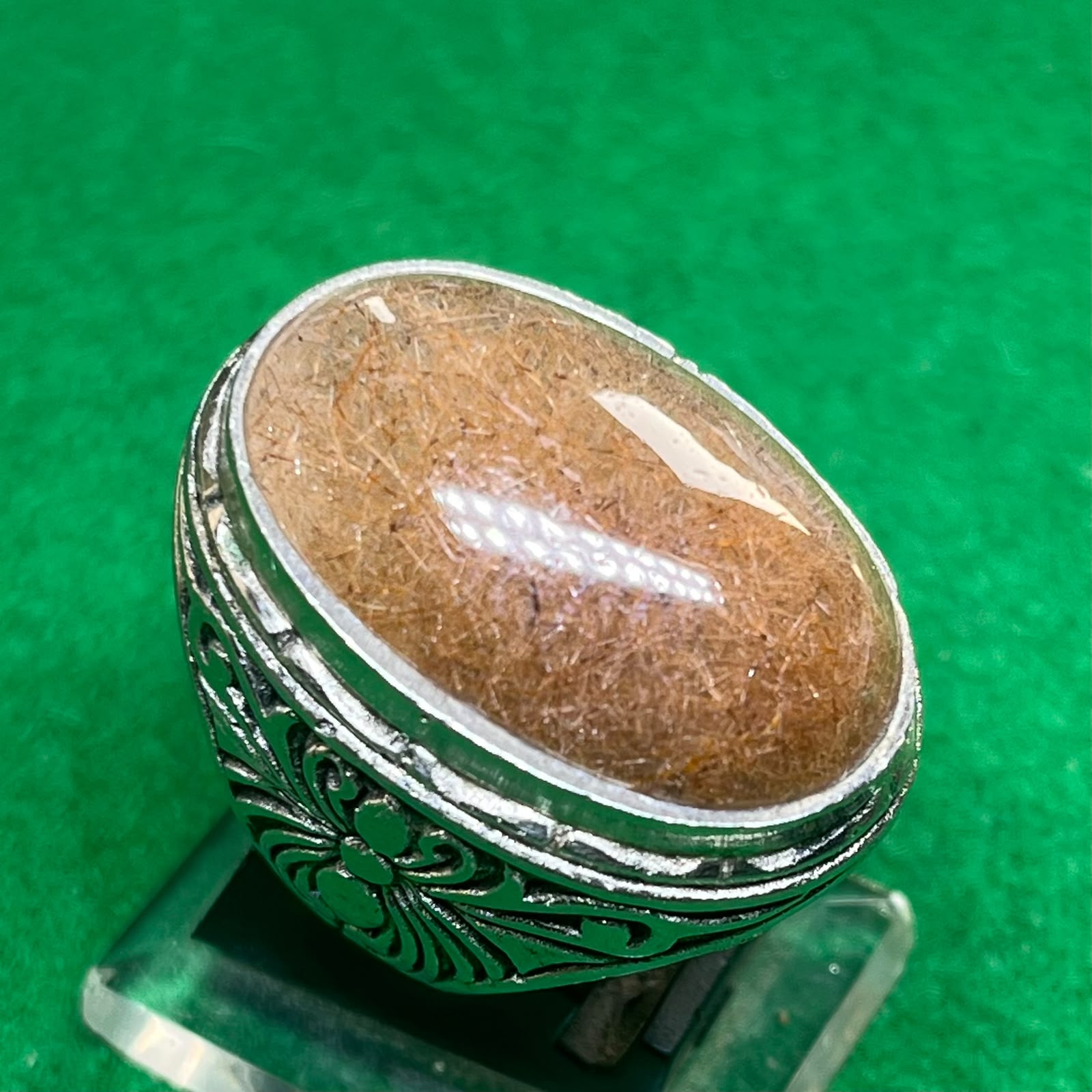 Batu Kecubung Cendana Serat Emas Natural