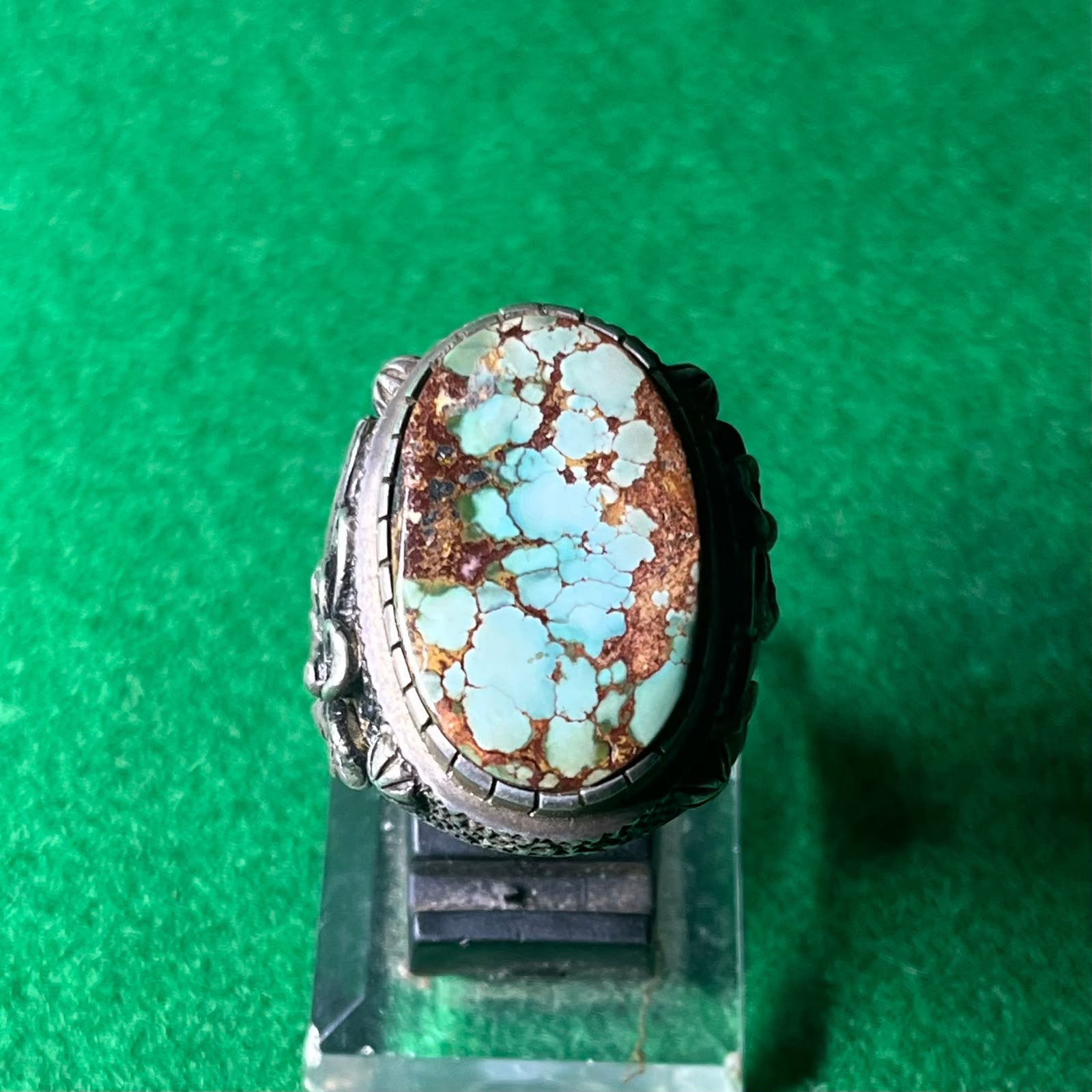 Batu Pirus Persia Lawasan Ring Perak Tebal