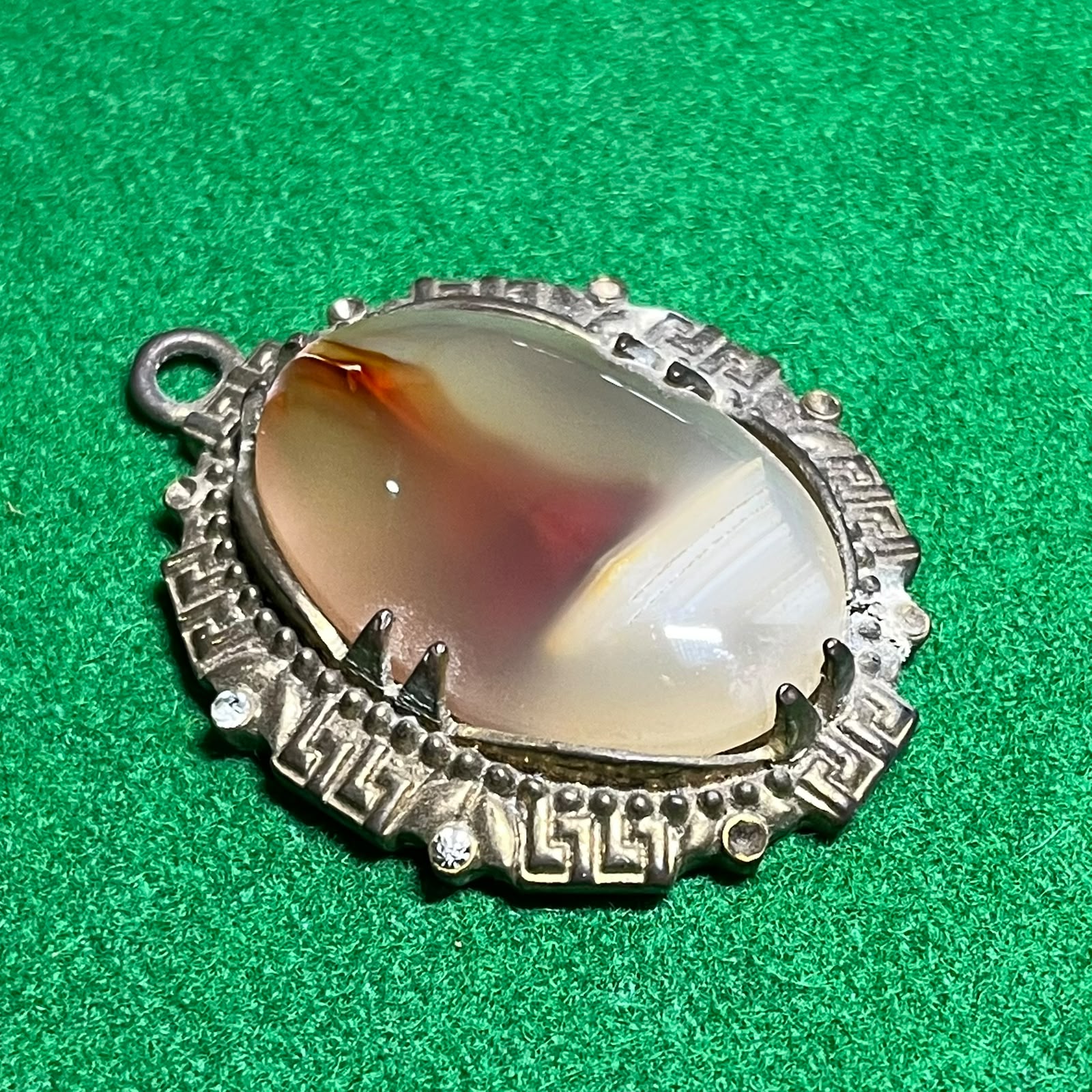 Liontin Batu Akik Motif Obor Cahaya