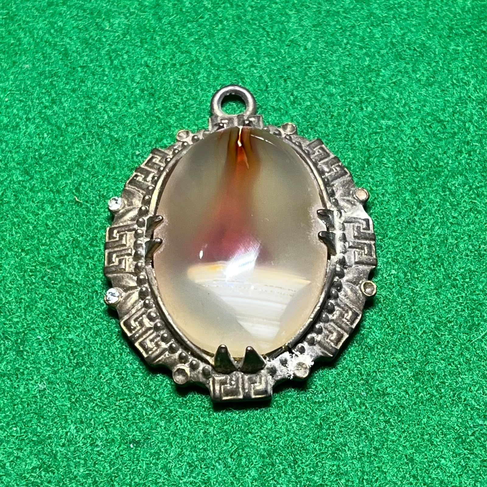 Liontin Batu Akik Motif Obor Cahaya